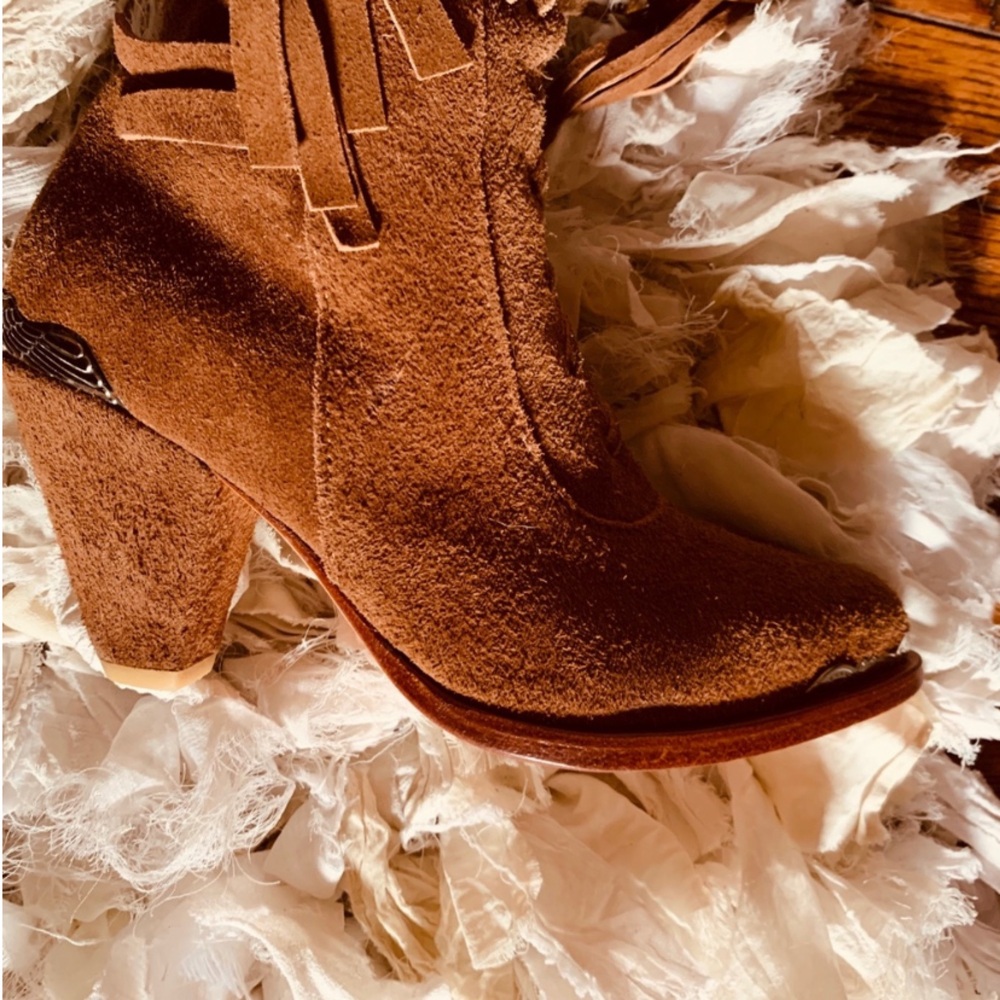 Gypsy Spell Brown Over the Knee Boots with Fringe - Picture 7 of 8